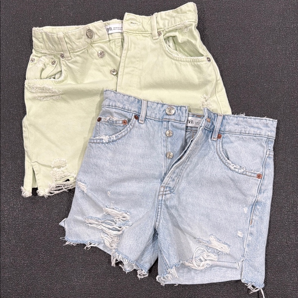 2 Zara Distressed Women Shorts (sz 4)